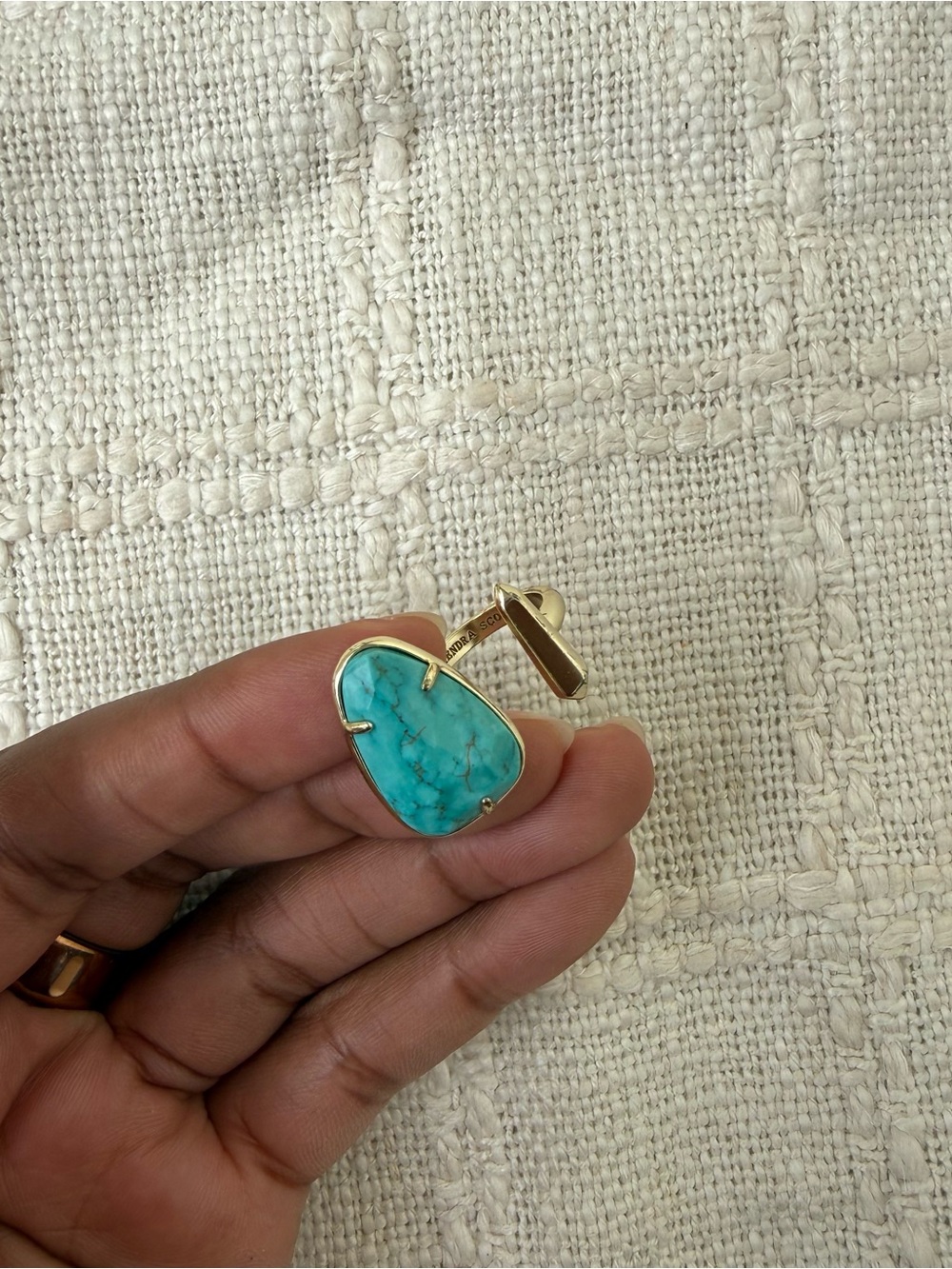 Kendra Scott Turquoise Stone Open Band Ring - Picture 4 of 5